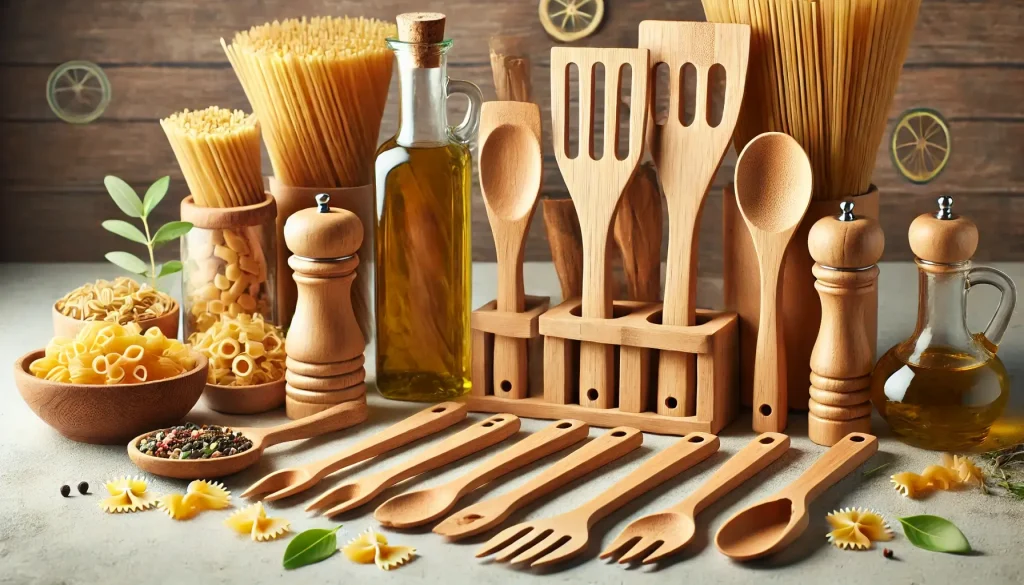 A picture showing Wooden Kitchen Equipment