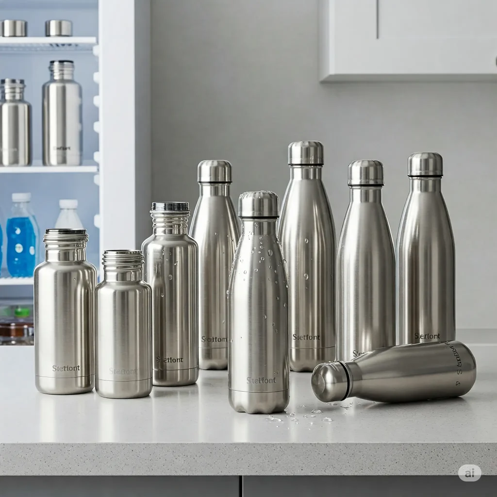 stainless steel re usable eco friendly water bottle